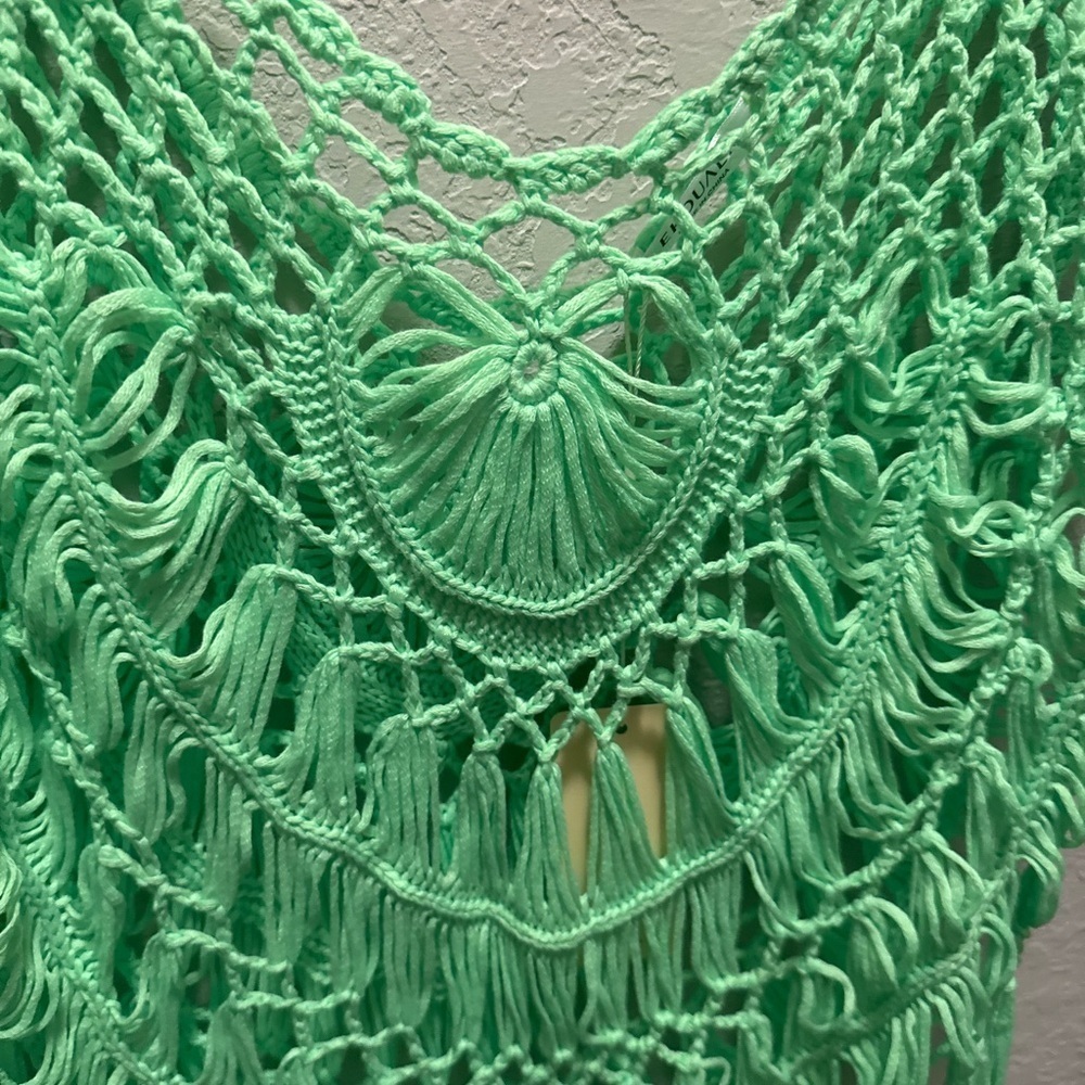 Ekouaer Hollow Crochet Tassel Beach Dress Size M - Picture 6 of 8